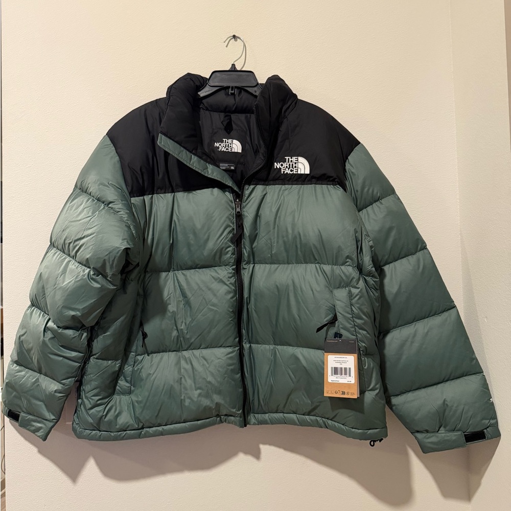 The North Face Duck Green and Black Retro Nuptse Jacket